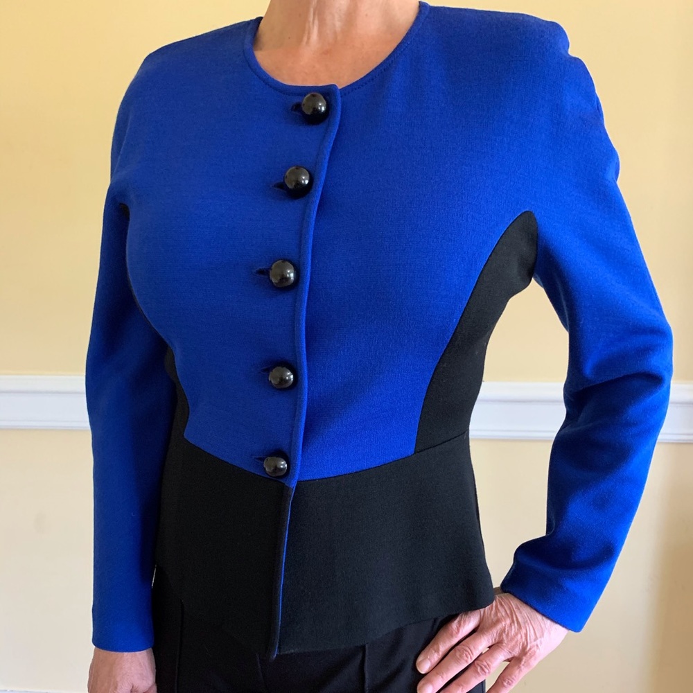 St. John cobalt button front jacket